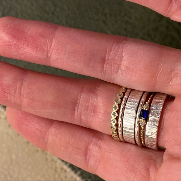 Silver Textured Ring Set - Picture 16 of 16